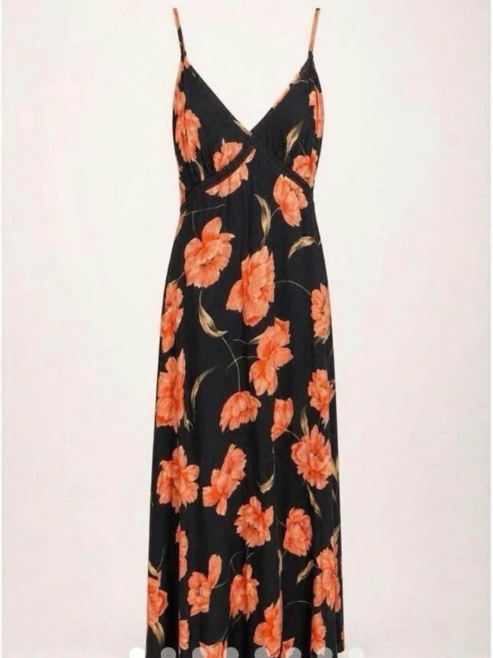 BlackFloral Print Maxi Dress